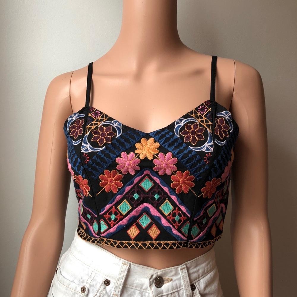 Embroidered Crop Top